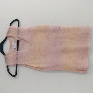 Beautiful pink/peach/lavender woven/semi-sheer sleeveless sweater